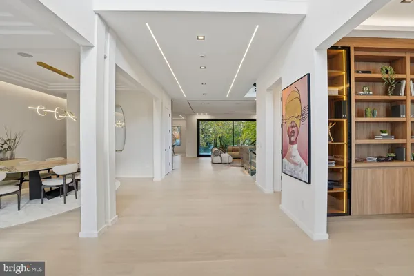 a view of a livingroom with furniture and a window