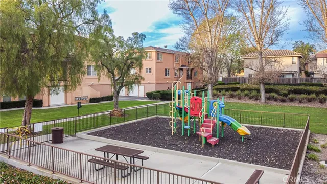 a view of a park with slide