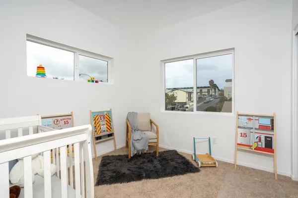 a workspace with furniture and window