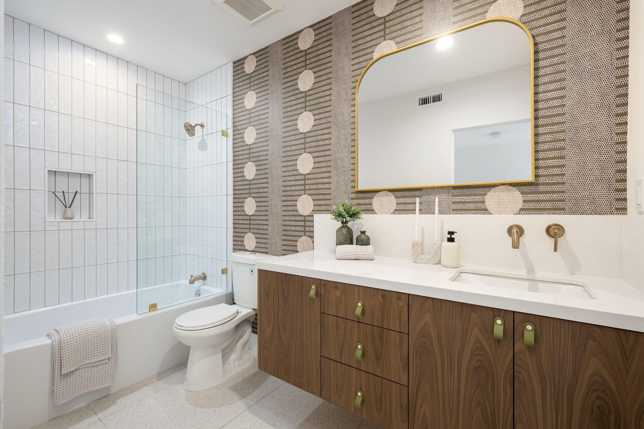 71459 Halgar Road Rancho Mirage, CA 92270 - Photo 20 of 46 a bathroom with a double vanity sink toilet and shower