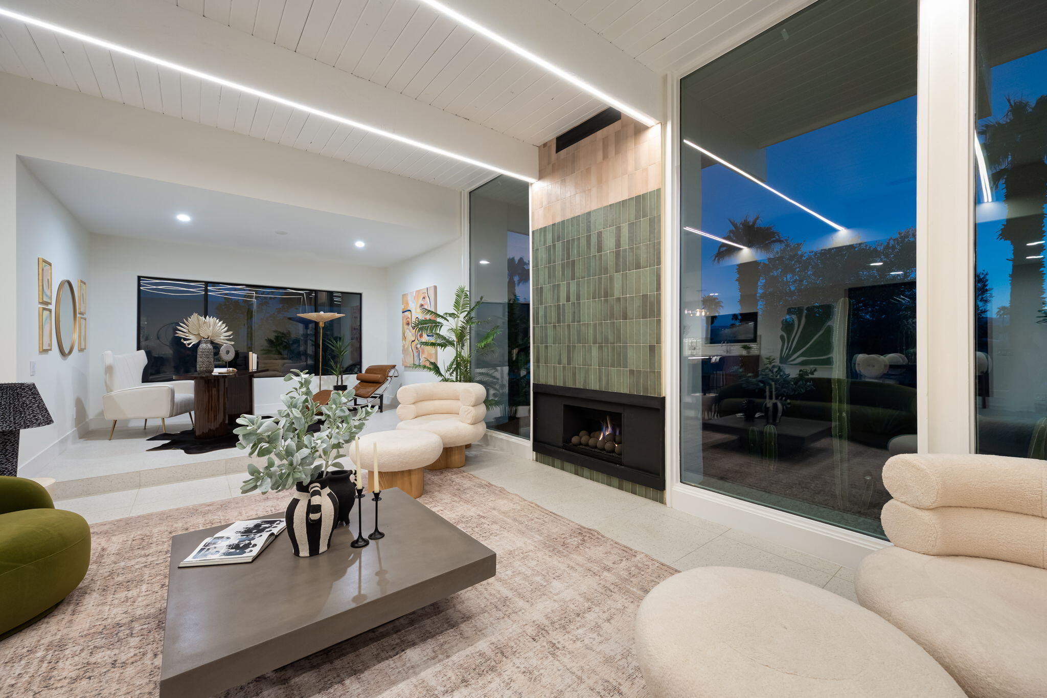 71459 Halgar Road Rancho Mirage, CA 92270 - Photo 6 of 46 a living room with furniture and a fireplace