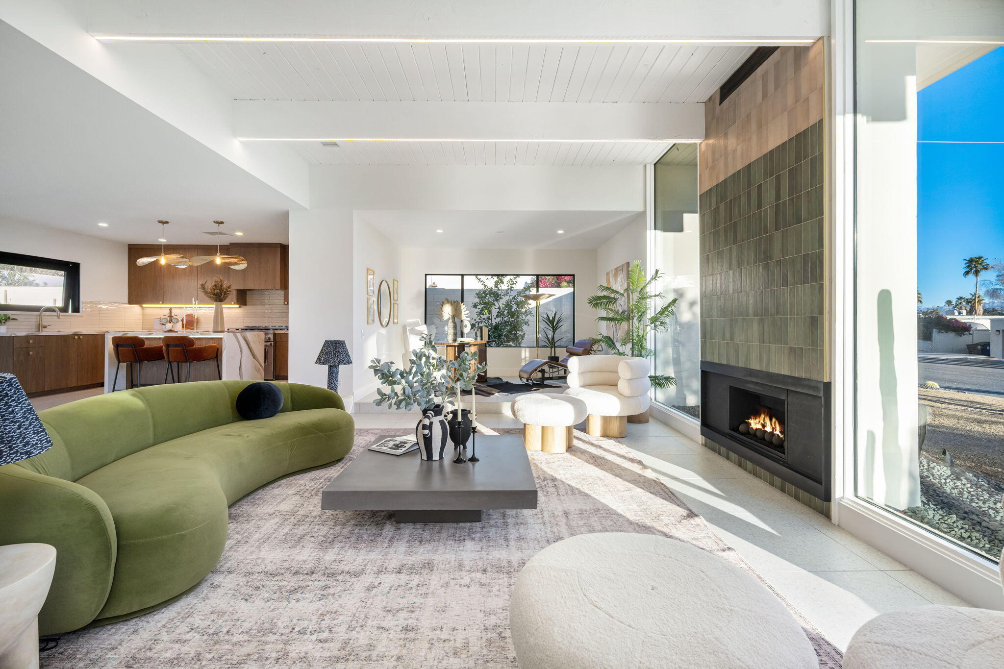 71459 Halgar Road Rancho Mirage, CA 92270 - Photo 9 of 46 a living room with furniture and a fireplace