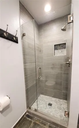 a bathroom with a shower