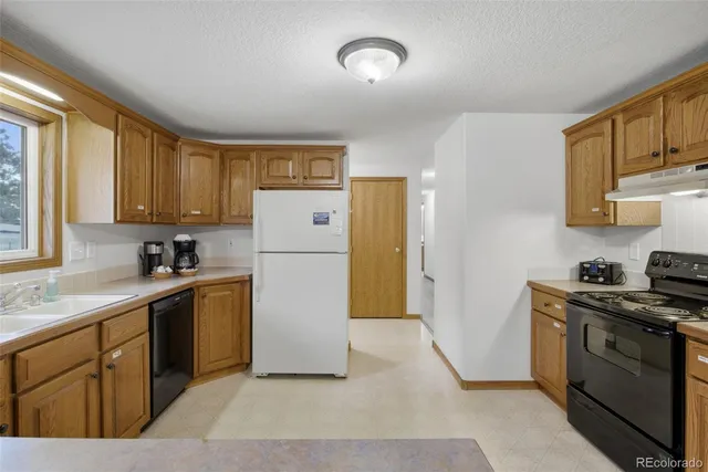 a kitchen with a sink a stove and refrigerator