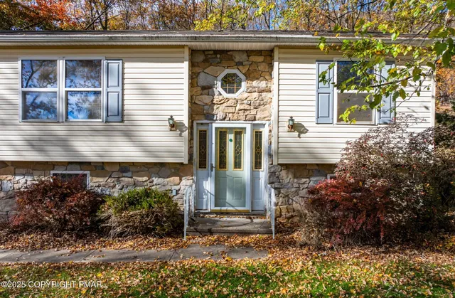 a view of a house with a large tree and a yard