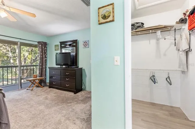 a view of a city from a bedroom