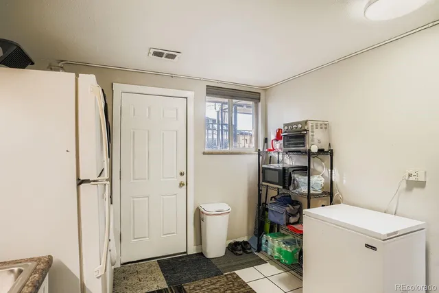 a room with a washer and dryer