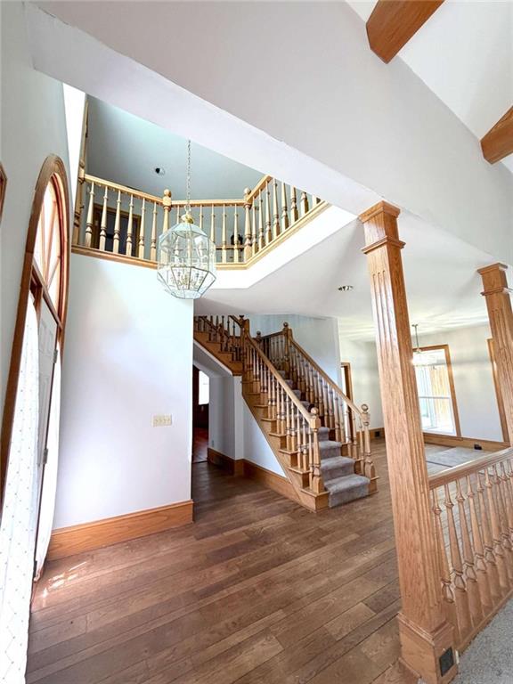 763 McDaniel Mill Road Southwest Conyers, GA 30094 - Photo 7 of 80 a view of staircase with railing and white walls