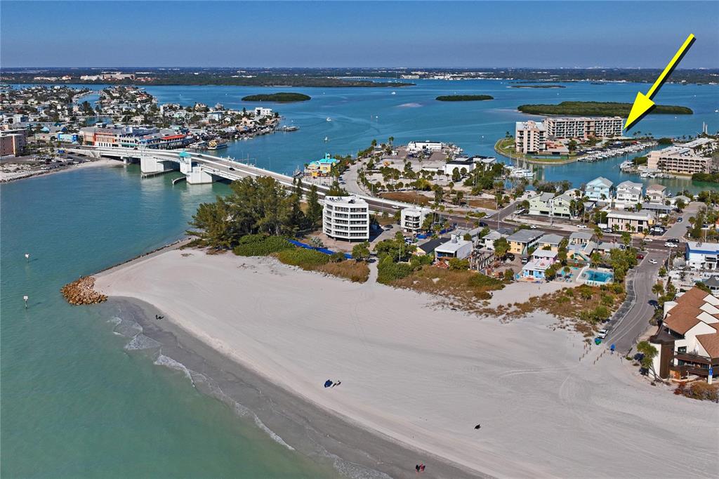 1 Key Capri, Unit 312E Treasure Island, FL 33706 - Photo 49 of 86 an aerial view of a house with a ocean view