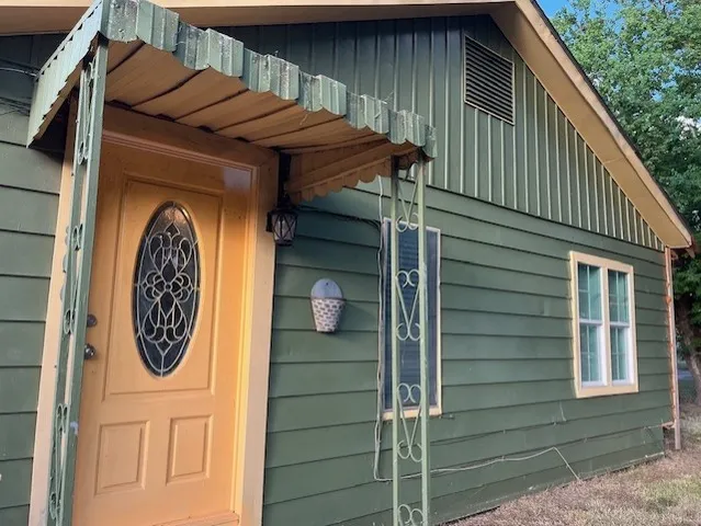 a view of a door of the house