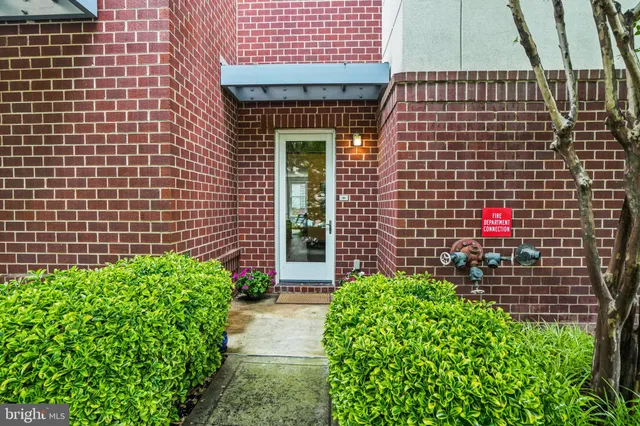 a front view of a house with plants