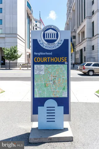 a view of a sign on a street