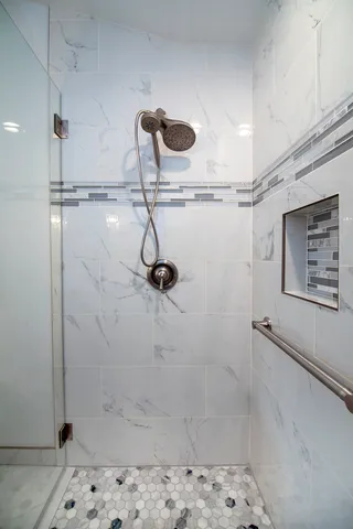 a bathroom with a shower