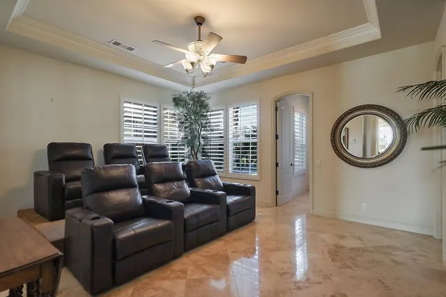 a living room with furniture
