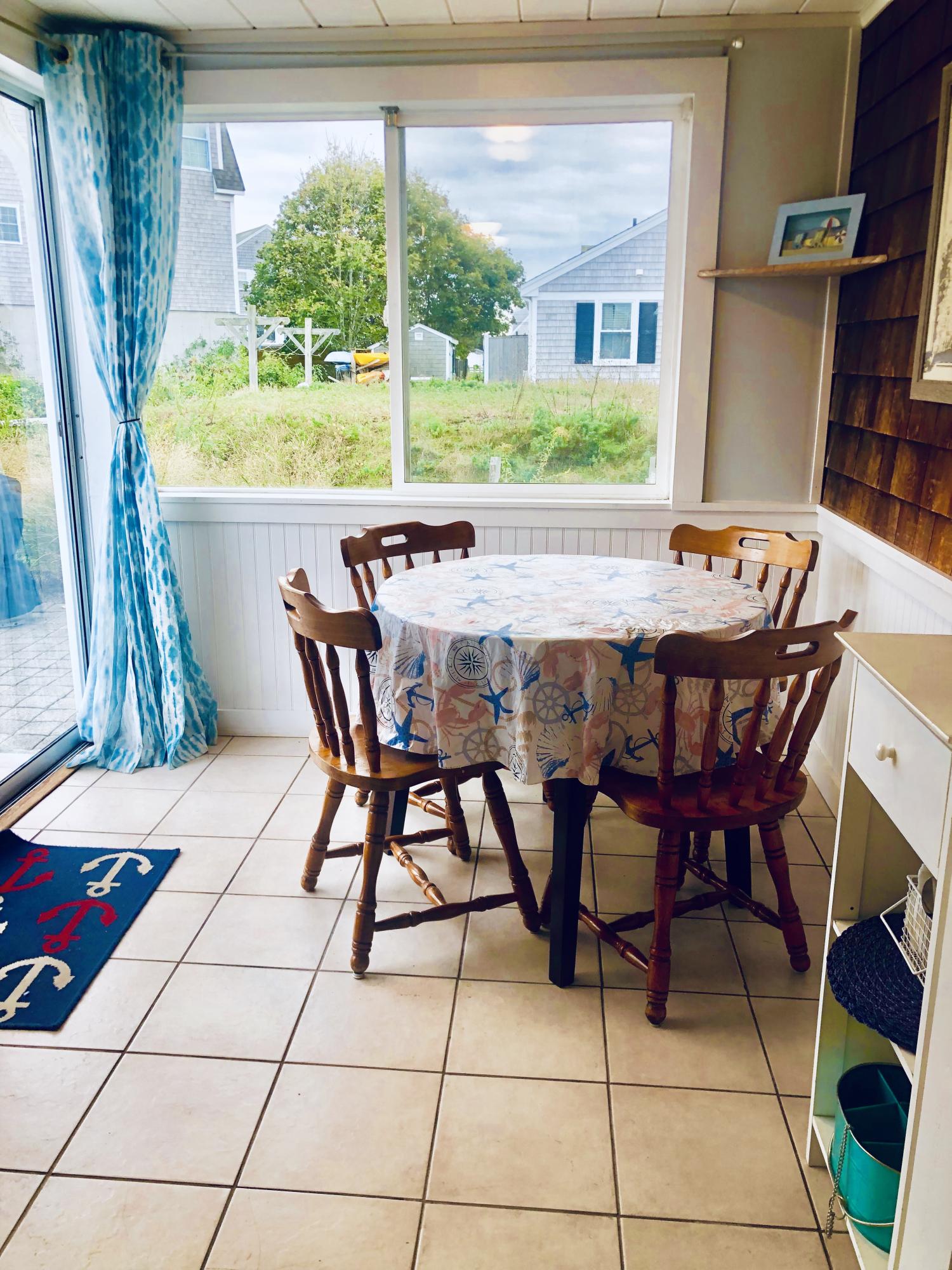 4 Beach Road West Dennis, MA 02670 - Photo 14 of 22 a view of a dining table and chairs in the patio