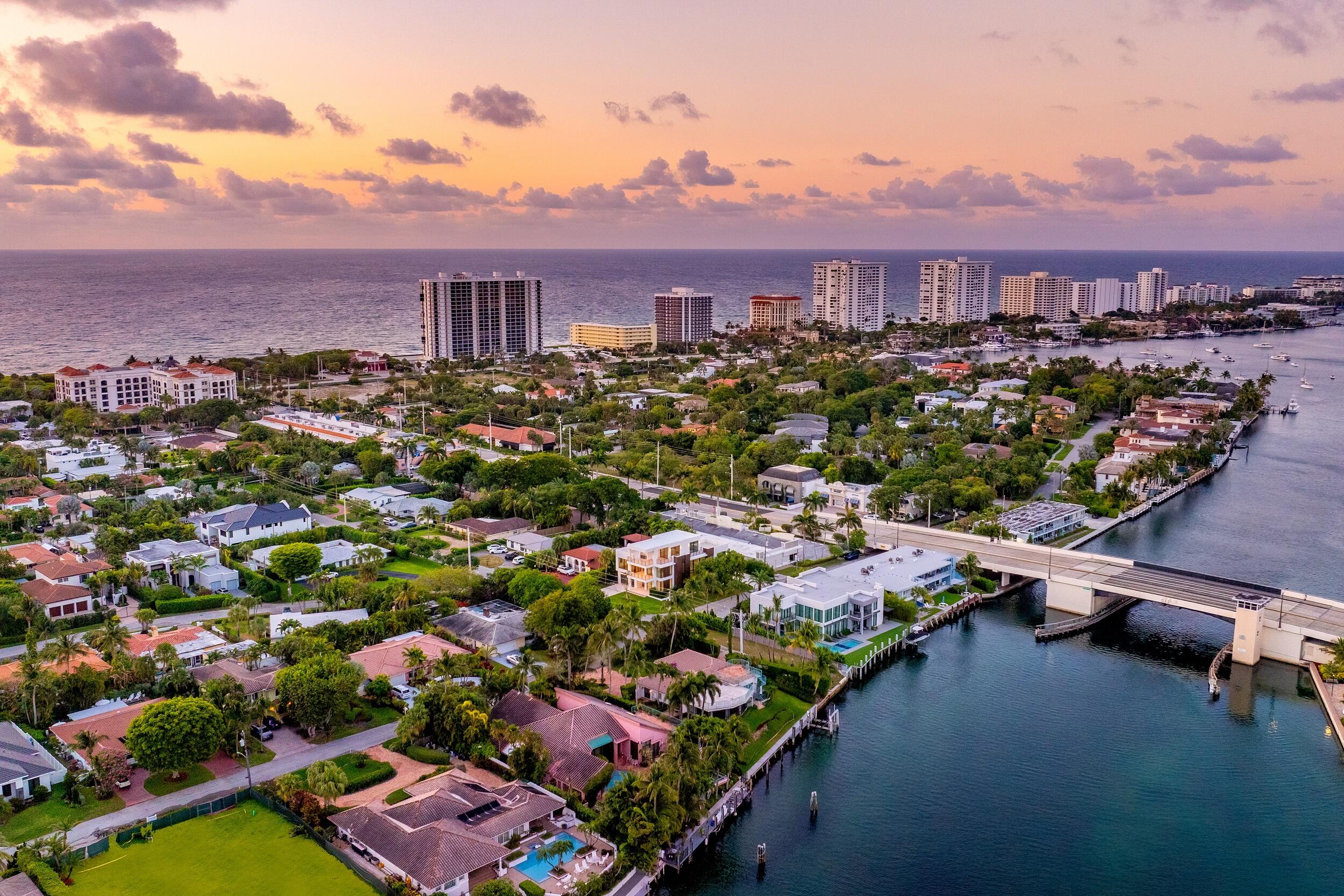 98 Northeast Spanish Trail Boca Raton, FL 33432 - Photo 66 of 71 Twilight Aerial 2