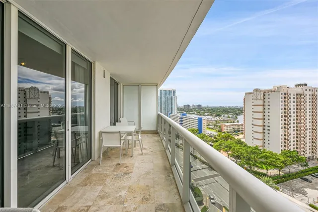 a view of balcony with city view