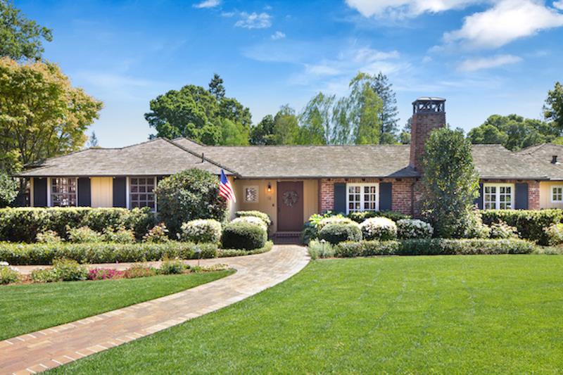 14 Flood Circle Atherton, CA 94027 - Photo 2 of 29 a front view of a house with a yard