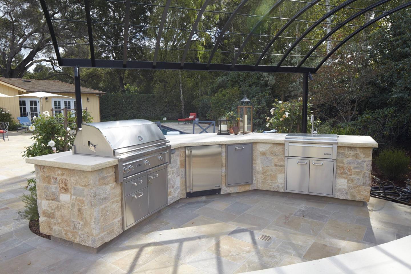 14 Flood Circle Atherton, CA 94027 - Photo 23 of 29 a open kitchen with a sink and wooden cabinets