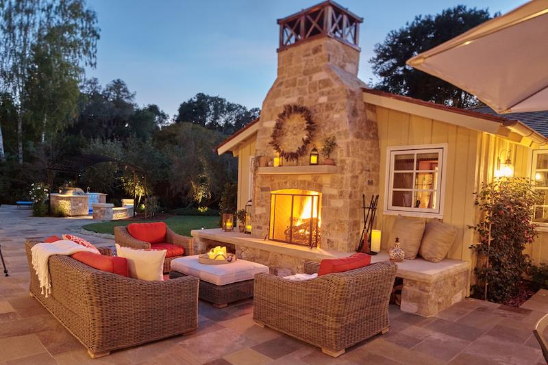 14 Flood Circle Atherton, CA 94027 - Photo 24 of 29 a outdoor living space with furniture and a fireplace