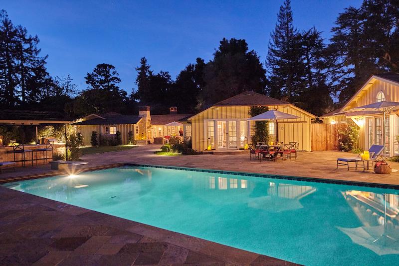 14 Flood Circle Atherton, CA 94027 - Photo 26 of 29 a view of yard with swimming pool and sitting area