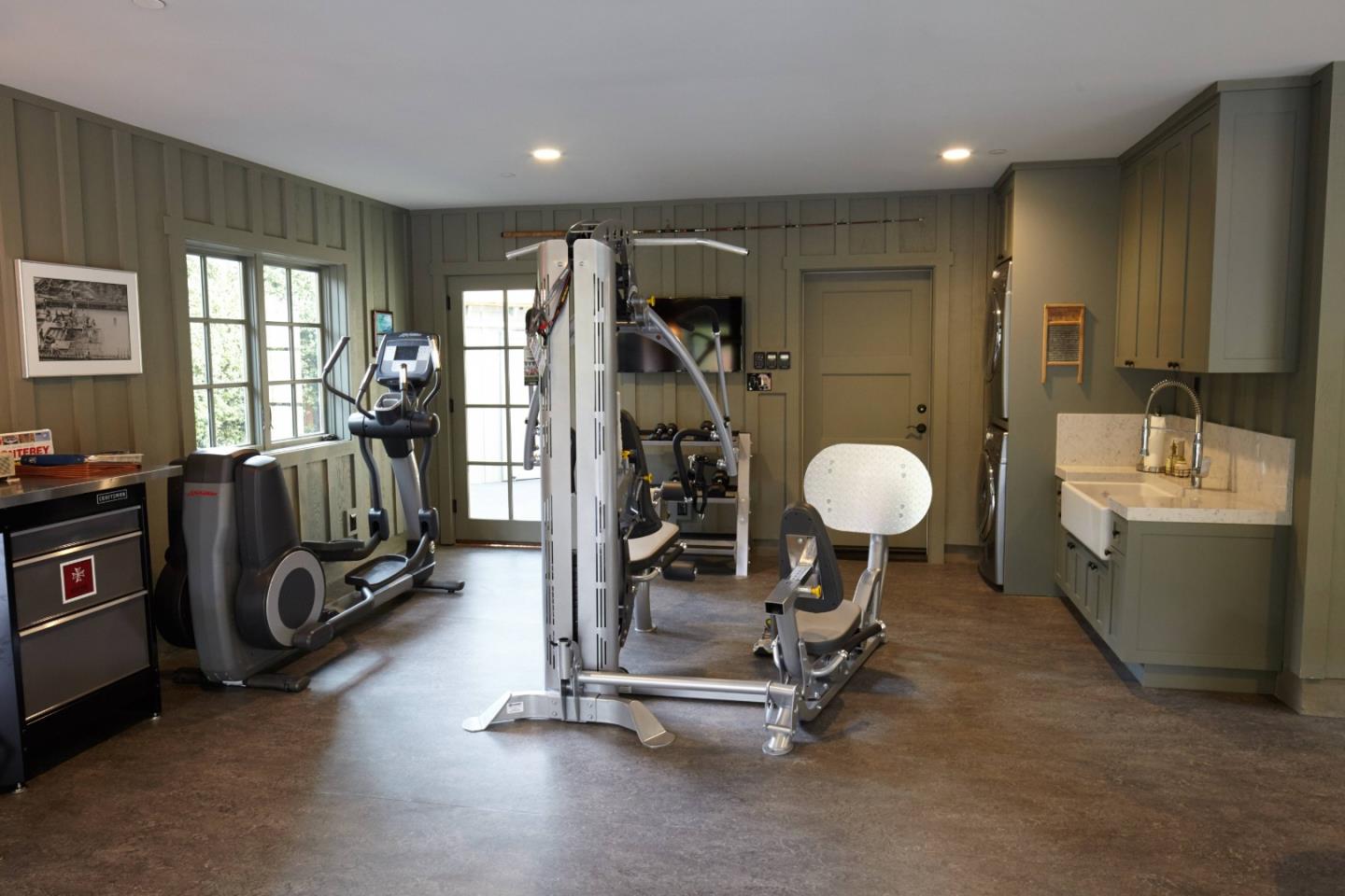 14 Flood Circle Atherton, CA 94027 - Photo 28 of 29 a view of a room with gym equipment