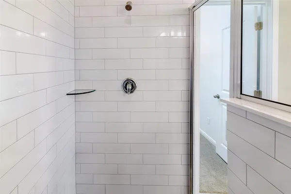 a bathroom with a shower