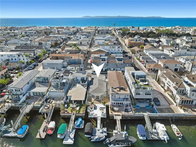 an aerial view of a building with lots of residential buildings