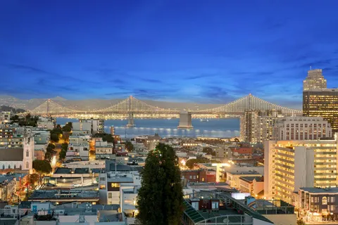 a view of city from a balcony