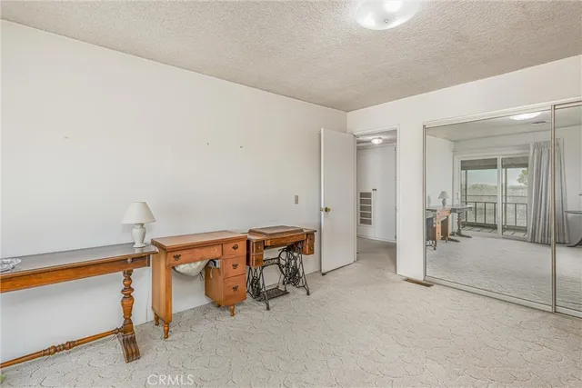 a view of a room with shelves