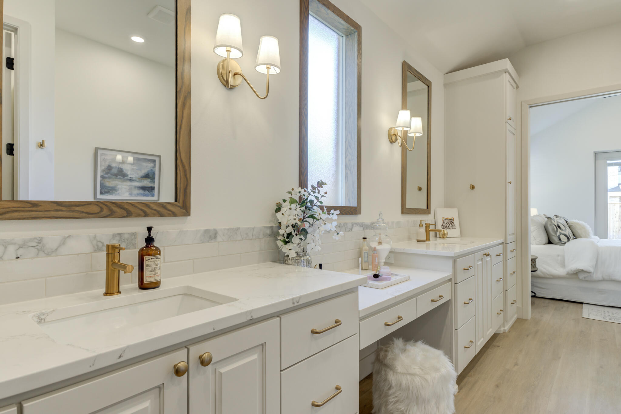 3809 126th Street Lubbock, TX 79423 - Photo 40 of 58 a bathroom with a sink double vanity and a mirror