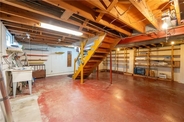 a view of an empty room with a utility room