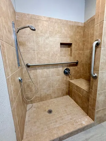 a bathroom with a shower