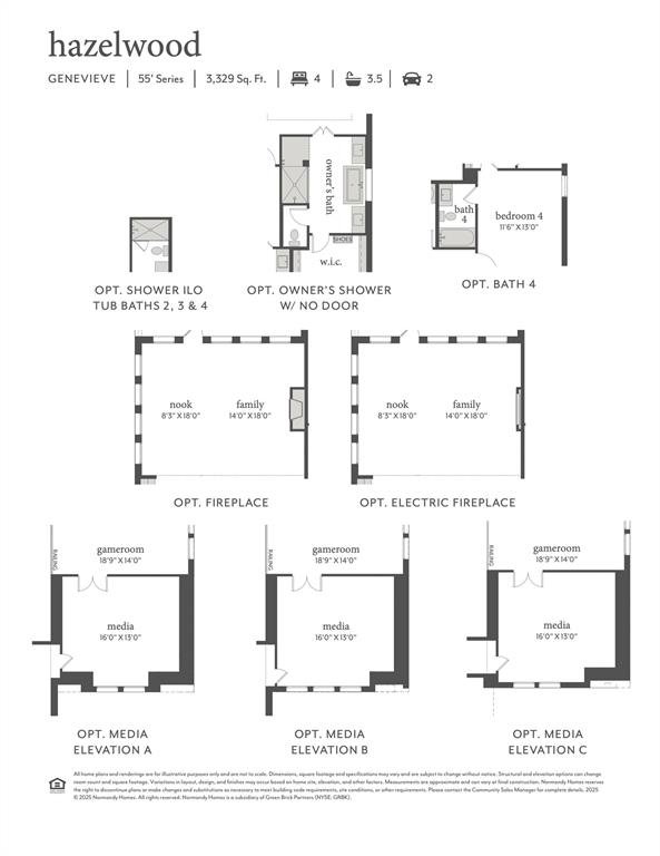 15652 Rue Drive Frisco, TX 75033 - Photo 2 of 17 Our beautiful Genevieve plan features the optional electric fireplace, media room, shower ILO tub for bath 2, optional bath 4 and so much more!