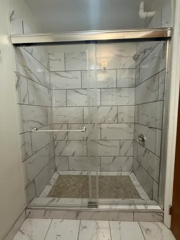 a bathroom with a shower