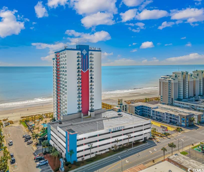1605 South Ocean Boulevard, Unit 603 Myrtle Beach, SC 29577 - Photo 37 of 40 Drone / aerial view of apartment complex and expansive beach