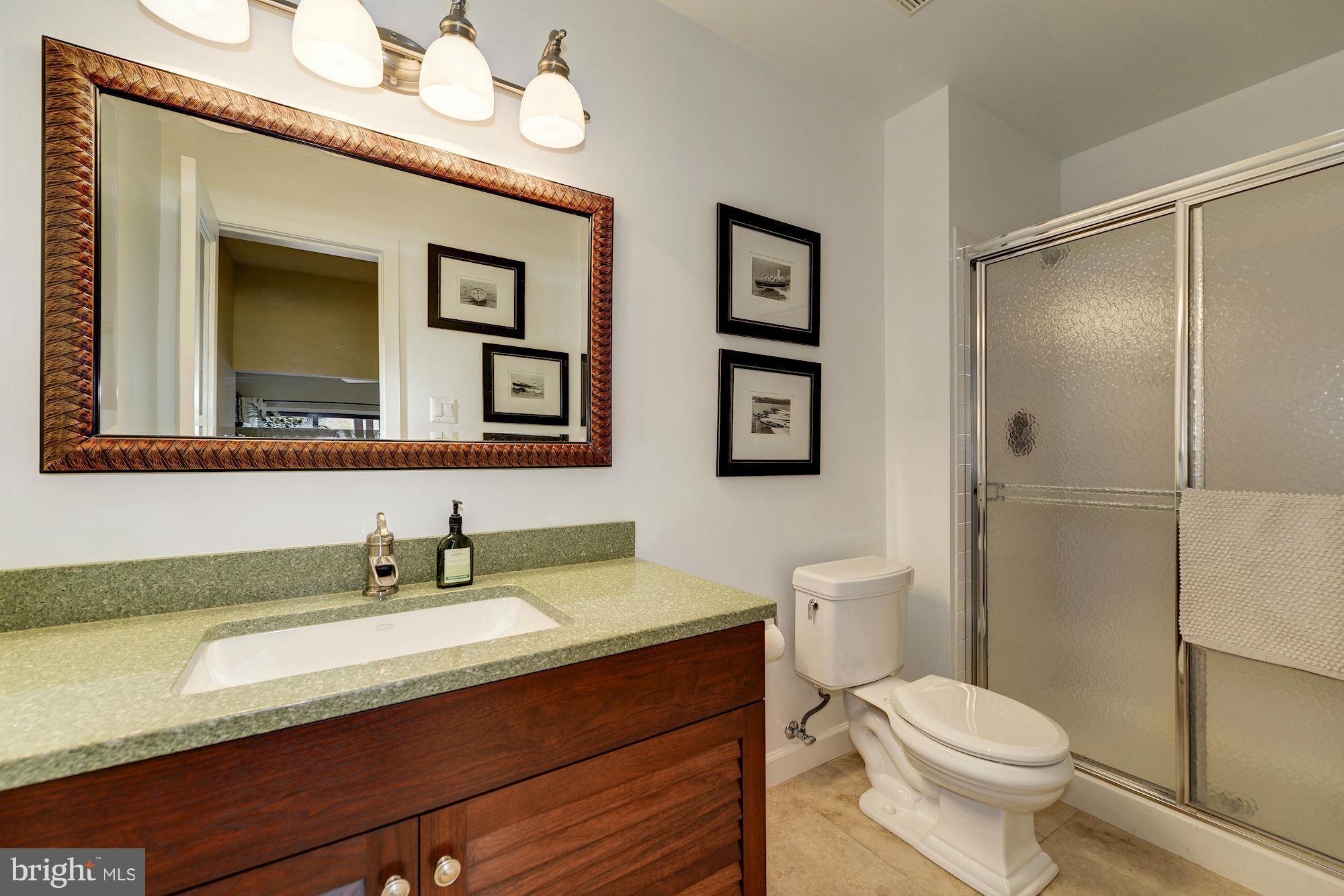 11076 Thrush Ridge Road Reston, VA 20191 - Photo 21 of 29 a bathroom with a granite countertop sink toilet and shower