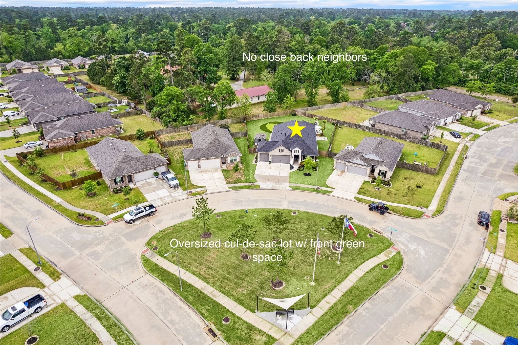 5935 Dovershire Knoll Court Spring, TX 77389 - Photo 34 of 34 an aerial view of a house with a swimming pool outdoor seating and yard