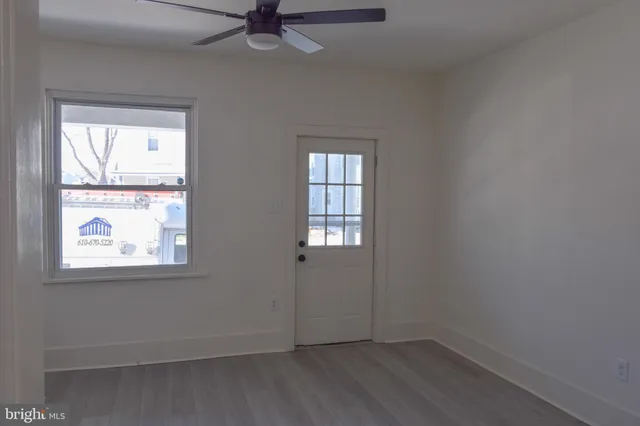 an empty room with a window