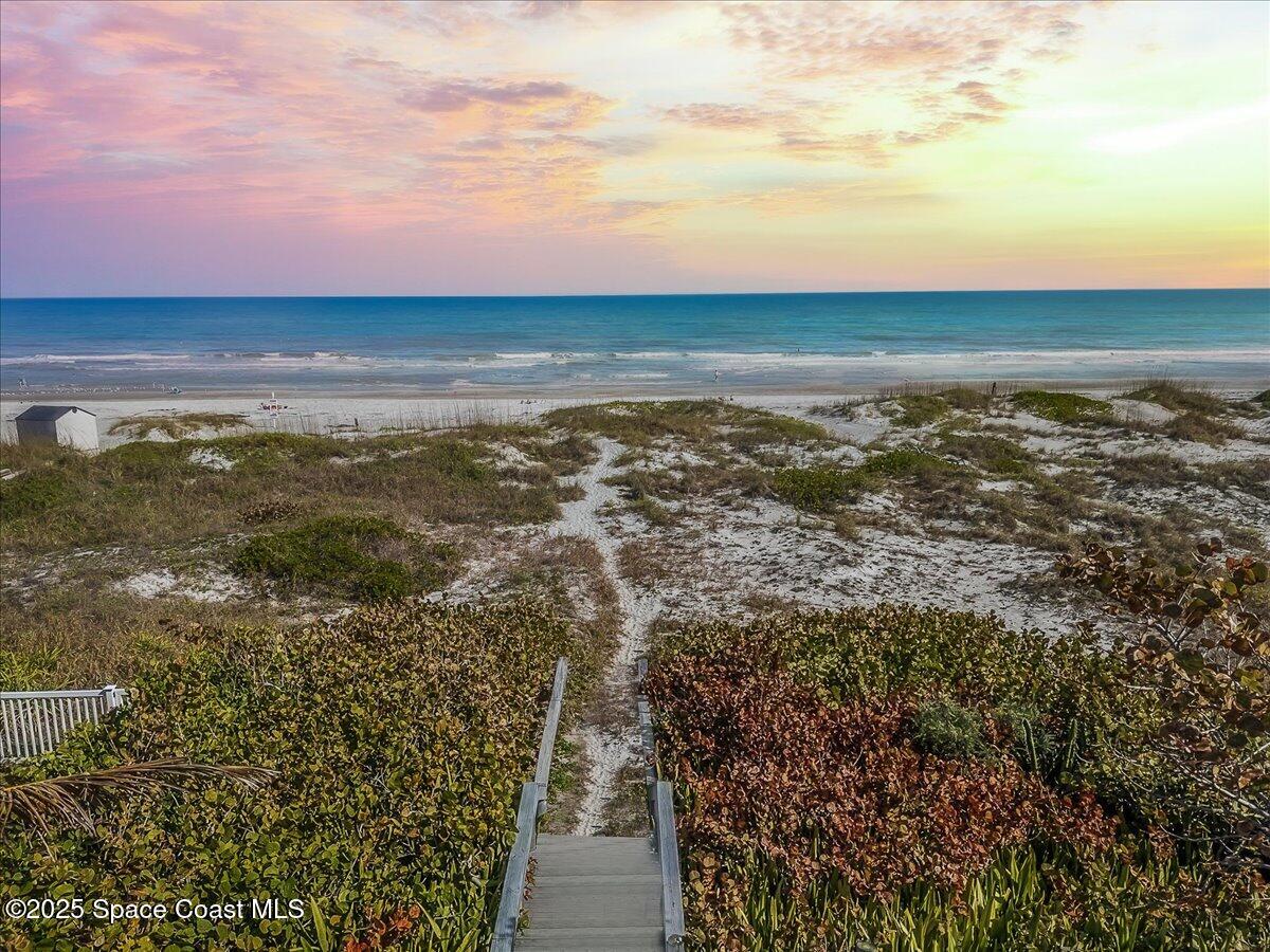 a view of an ocean and beach