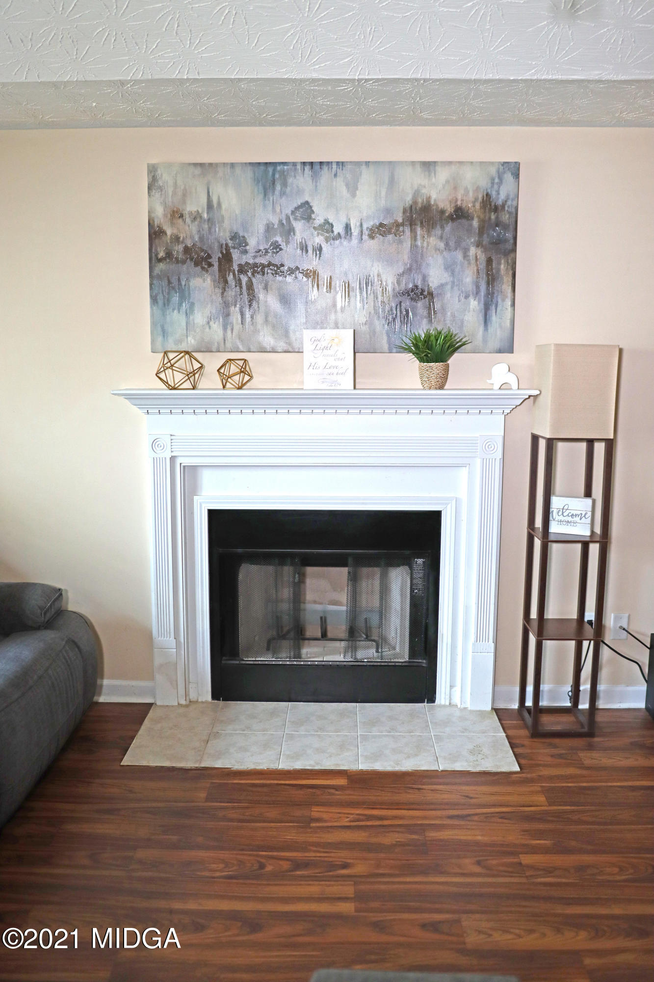167 Apple Valley Road Macon, GA 31217 - Photo 4 of 25 a living room with a fireplace and a wooden floor