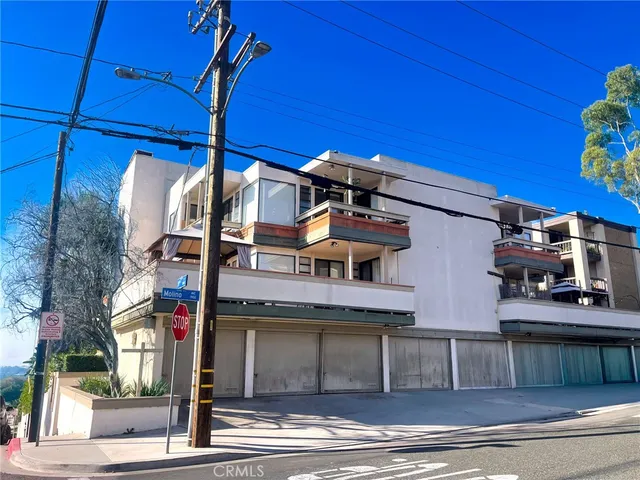 a view of a building with a street