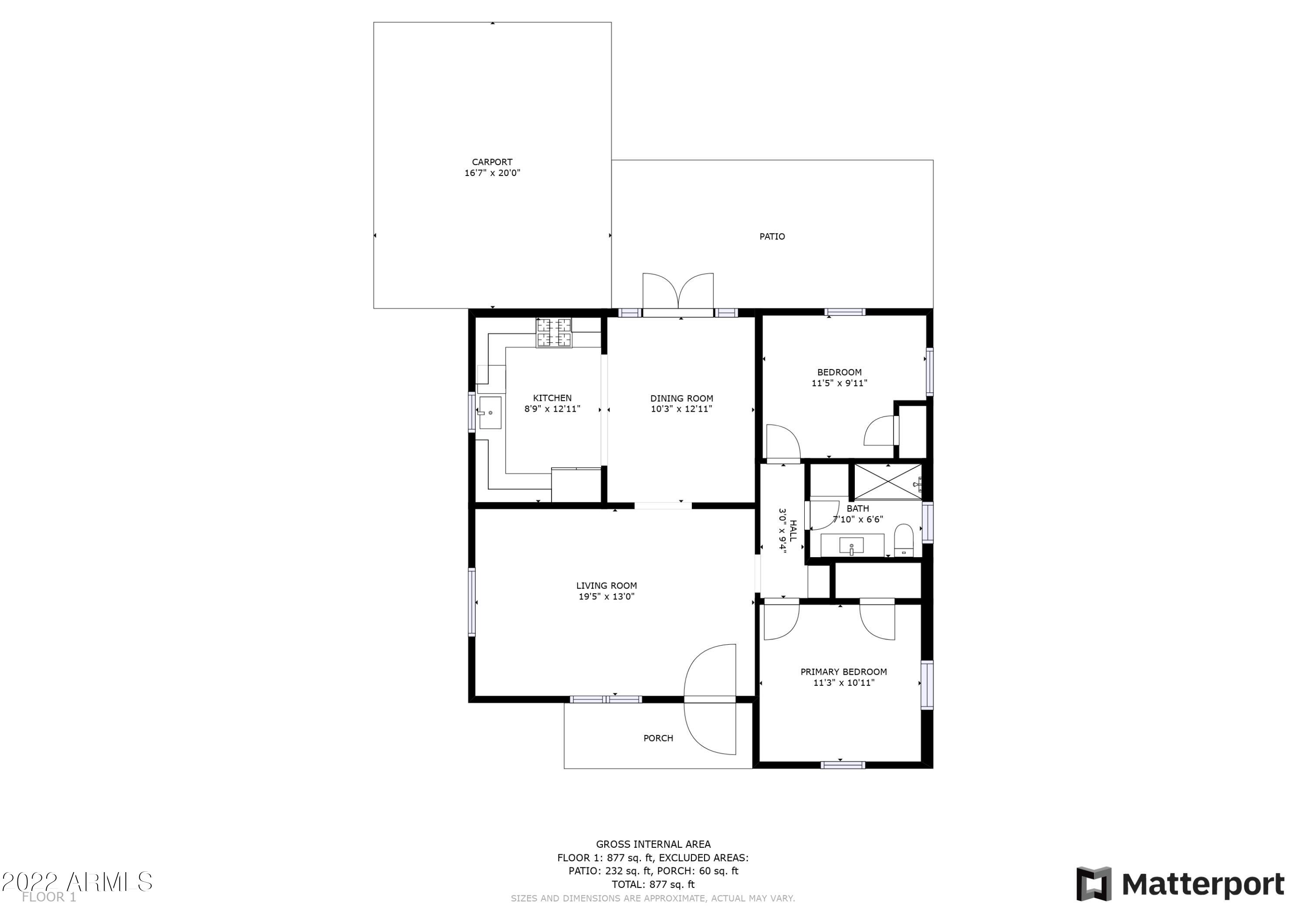 1302 East Granada Road Phoenix, AZ 85006 - Photo 42 of 43 Main House Floor Plan Photo