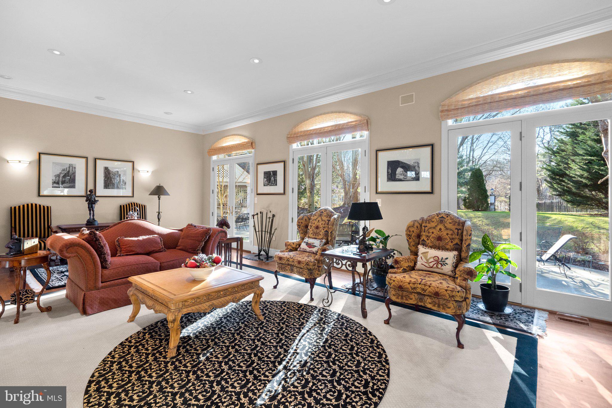 1306 Hennessy Terrace Silver Spring, MD 20906 - Photo 12 of 74 Living Room with 3 Sets of French Doors to Terrace