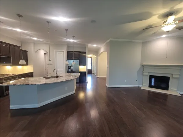 a view of a hallway with washer and dryer