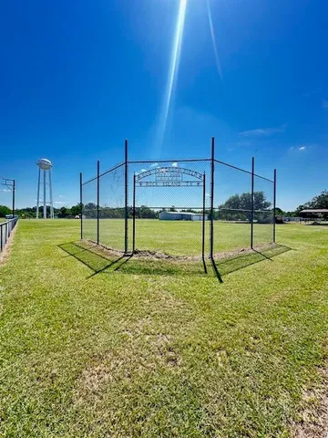 a view of a park with a slide