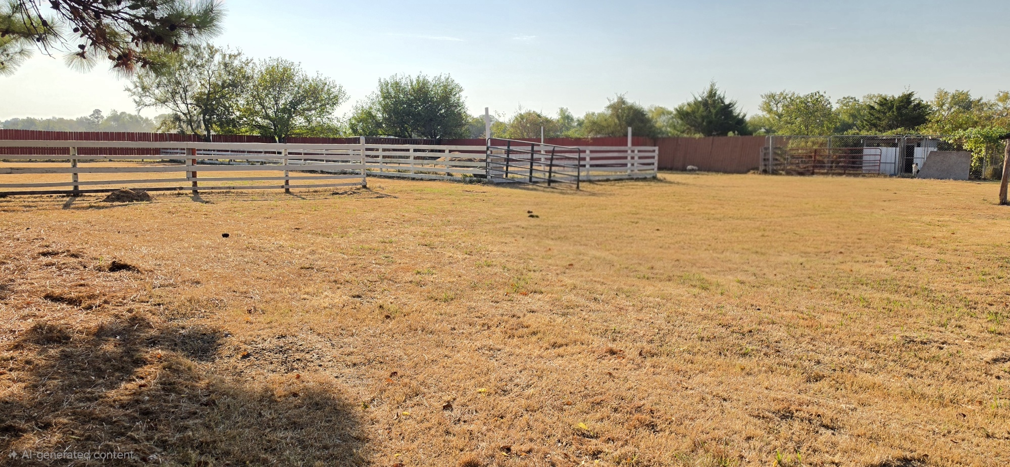 107903 South 4570 Road Sallisaw, OK 74955 - Photo 29 of 35 Expansive property featuring a white-painted fence, a brown-painted fence, and mature trees
