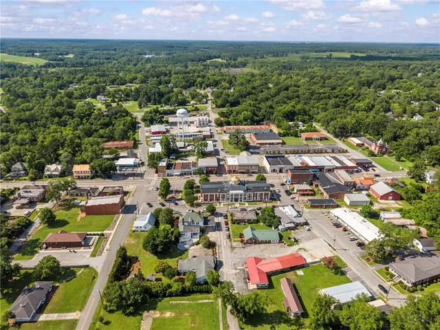 an aerial view of city