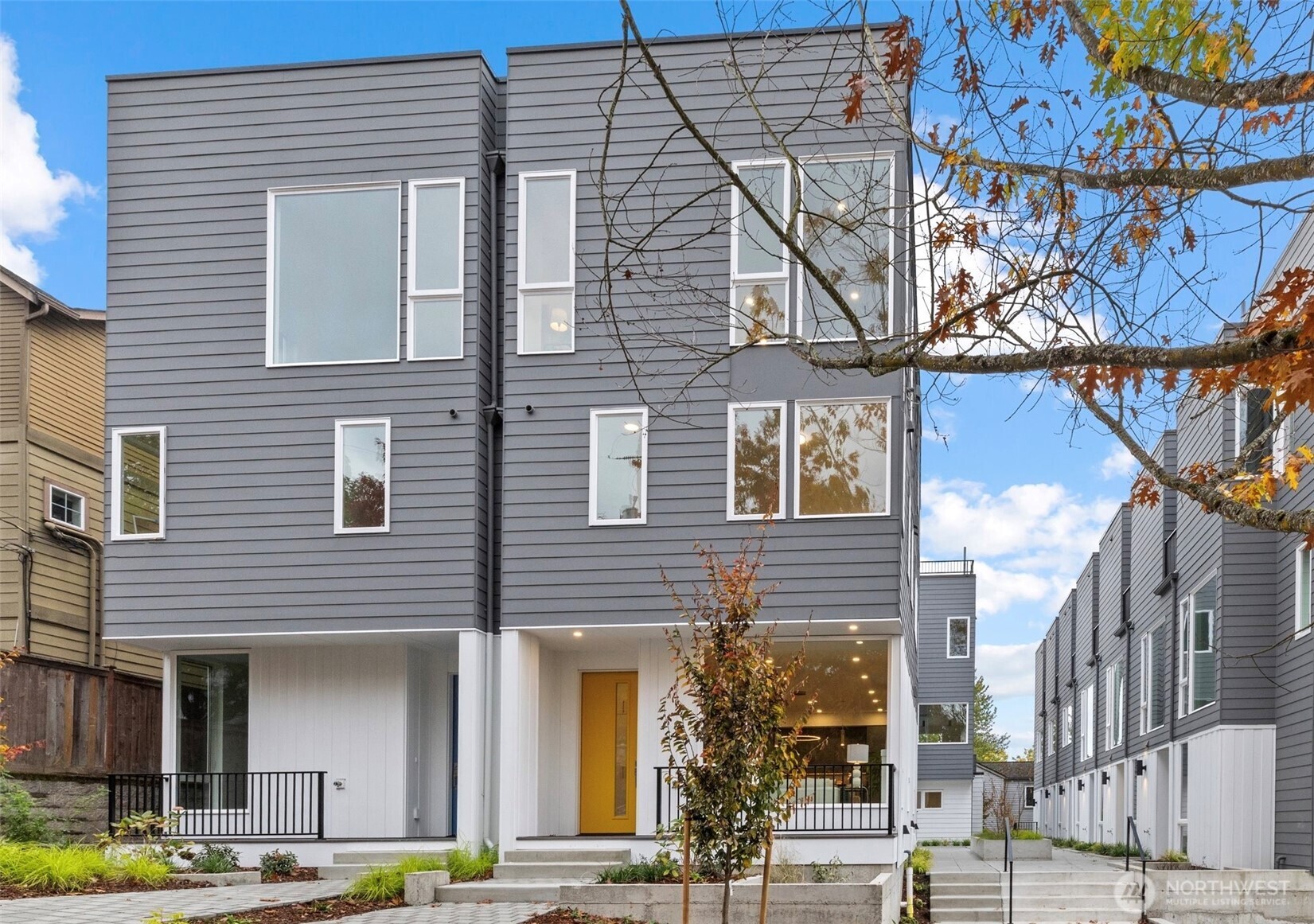 a front view of a building