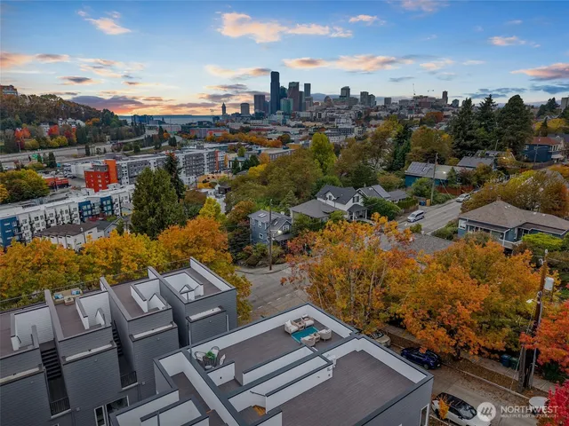 an aerial view of a city